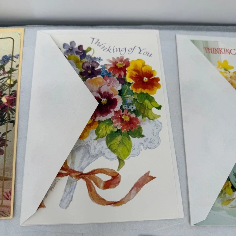 Greeting Cards LOT Thinking of You Floral Butterfly Angel Stationery Ephemera